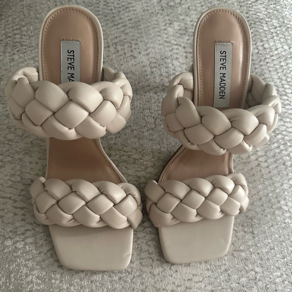Steve Madden Sandal Heels, Bone, 9